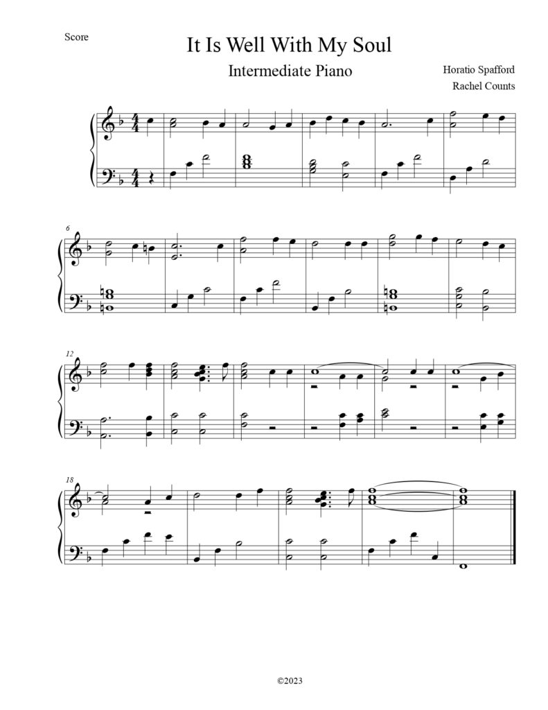 it is well sheet music intermediate key of C